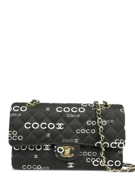 HOT SALE 2002 Double CHANEL Coco-Print Women bag Flap shoulder 0420